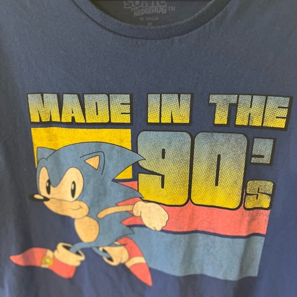 Sonic The Hedgehog Made in the 90's Sega Genesis Graphic Print T-Shirt. M. - Picture 4 of 11